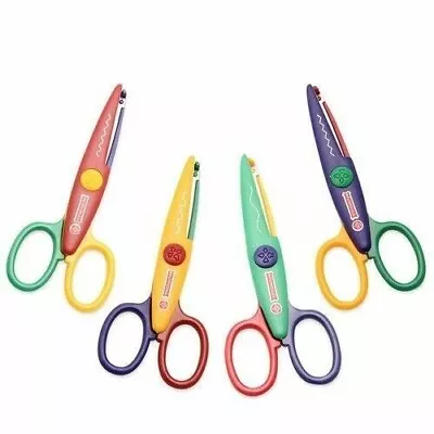 Crazy Cuts Kids Paper Craft School Scissors 4 Pack Zig Zag • £6.57