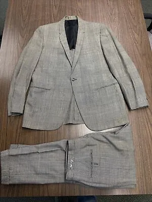 Vintage Phoenix Clothes Gray Wool 2 Piece Suit Jacket Coat 42R Pants 30x29” • $47.99