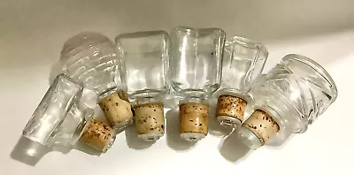Decanter Glass Stoppers With Cork Vintage SET Of SIX (6) 3.5 In RARE • $55