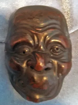 *RARE Antique  Japanese Bronze Satyr  Old Male Man Mask • £94