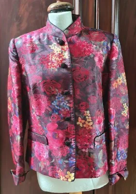 Caroline Charles Red Floral Jacket 16 • £125