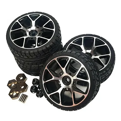 £29.99 • Buy 4x1/10 RC Alloy Wheels Y Spoke Black Tyres For Tamiya TT02 TT01 HPI Fazer Merc