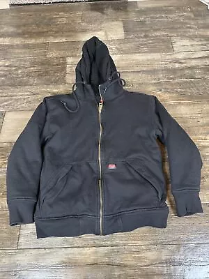 Wrangler Hoodie Mens Small Workwear Full Zip Sherpa Lined Jacket Hooded Black • $24.99