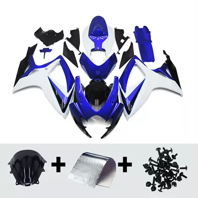 Blue White Fairing Kit For Suzuki GSXR600 GSXR750 2006 2007 Injection Bodywork • $389.95