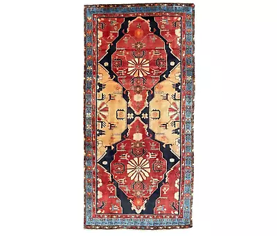 Vintage Kazak Rug Hand Made Geometric Tribal Caucasian Carpet 9'1  X 4'7  • £897.50