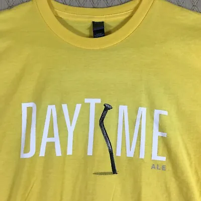 LAGUNITAS Brewing DAYTIME ALE SHIRT Sz L Yellow Theres Still Work To Avoid EUC • $16.66