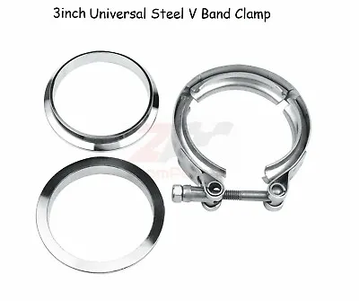 3'' 304-STAINLESS STEEL V-Band Clamp And Flat Flange For Exhaust Downpipes • $27.98