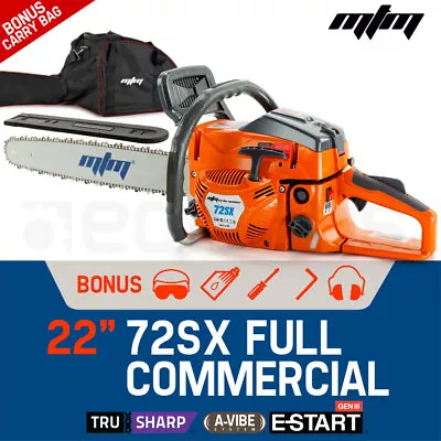 $144 • Buy 【EXTRA10%OFF】MTM Petrol Commercial Chainsaw 22  Bar Chain Saw E-Start Tree
