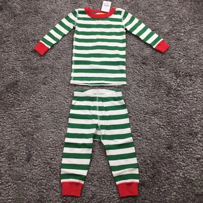 $3.59 • Buy Hanna Andersson Striped Pajama Set Sz 12-18M 75cm Green/White NWT $44