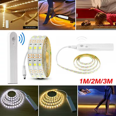 Battery Operated LED Strip Light Wireless PIR Motion Sensor Stair Cabinet Lamp • $4.99