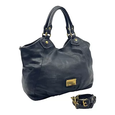 Vintage Y2K MARC BY MARC JACOBS XL Leather Tote Bag CLASSIC Q FRANCESCA Handbag • $199.99