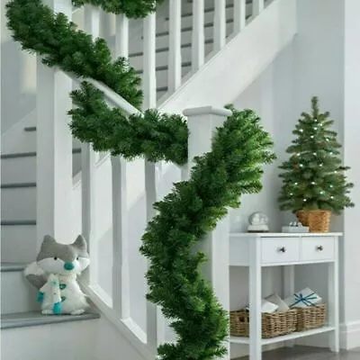 £3.99 • Buy 9FT Christmas Garland Fireplace Artificial Wreath Pine Green Tree Decorations UK