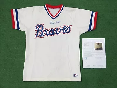 Henry Hank Aaron Milwaukee Atlanta Braves Signed Baseball Jersey Jsa Coa Loa • $899.99