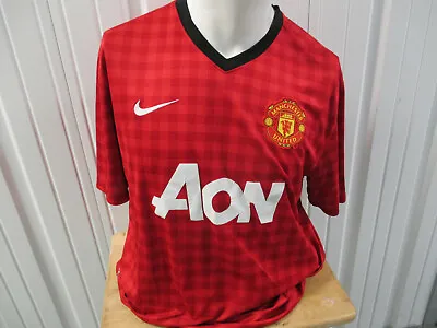 Vintage Nike Manchester United Sewn Red Home Xl Jersey 2012/13 Kit Preowned Epl • $39.99