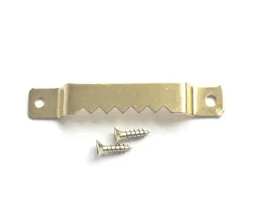 Picture Frame Sawtooth Hangers Hanging WITH SCREWS OR NOT Canvas Brassed 63mm • £3.45