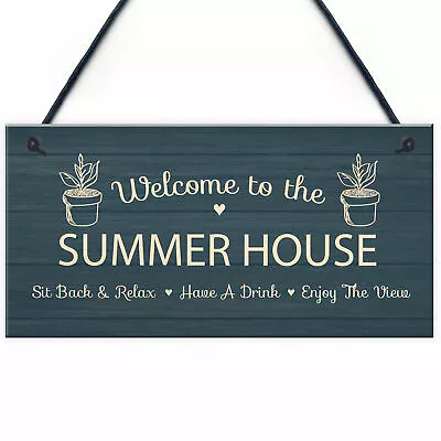 Novelty Summer House Signs Garden Shed Plaques Home Decor Gifts For Him Her • £3.99