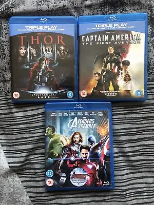 Marvel Cinematic Universe Blu Rays Thor Captain America  & Avengers Assemble • £4.99