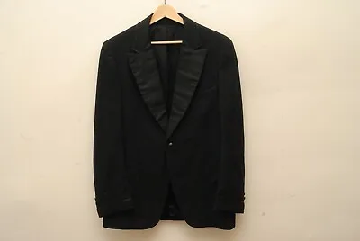 Vintage Black 1920s Dinner Jacket 38 Made In USA Cocktail Cuffs GORGEOUS • $118