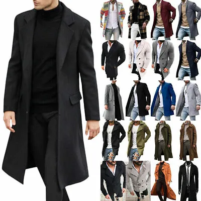 AU Men Winter Warm Blazer Trench Coat Office Smart Long Jacket Overcoat Outwear • $48.49