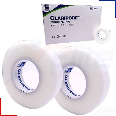 Claripore Eyelash Extension Surgical Medical Tape Transparent 1.25cm X 9.1m • £2.15