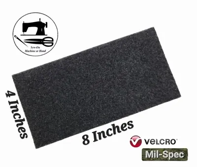 Morale/Military Patch Sew-On Loop Panel 4” Wide X 8” (Inch) VELCRO® Brand- Black • $3.99