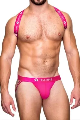 Teamm8  Pink Team Jockstrap & Harness Set Medium . Embossed Harness Rubber Ring • $50