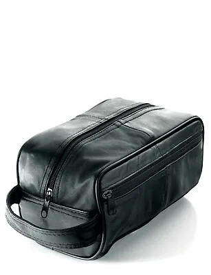 £13.90 • Buy Mens Leather Toiletry Travel Wash Bag Travel Overnight Gift 