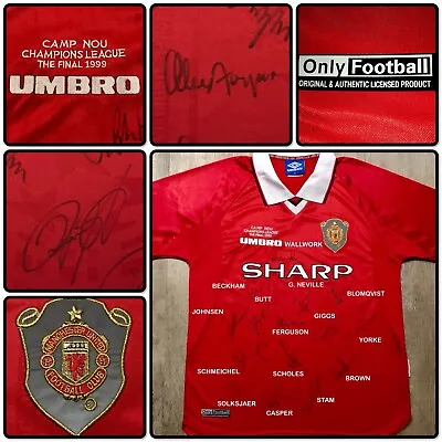 CHAMPIONS LEAGUE FINAL 1999 Manchester United Treble Squad Signed Shirt W/ COA • $2175.86