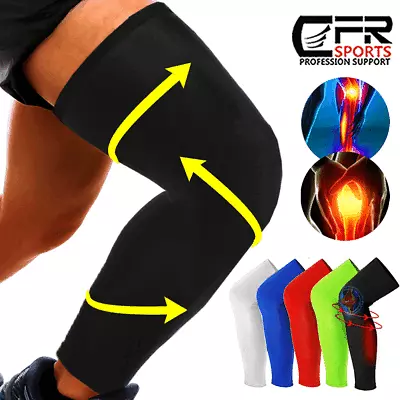 Compression Long Sleeve Support Leg Knee Pad Brace Sport Pain Socks Men Women AU • $9.99