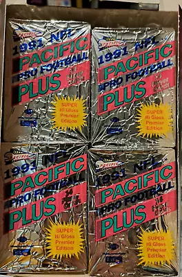 Pacific 1991 NFL Pro Football Plus Player Cards Box 34 Packs New Unopened • $8.95