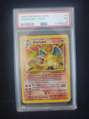 $154.99 • Buy Pokemon Charizard 4/102 Holo Base Set Unlimited PSA 3 VG
