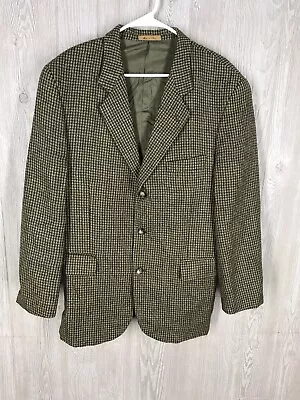 J.Riggings Riggins Blazer Sport Coat Men's Brown Houndstooth 42R Three Button • $49.95