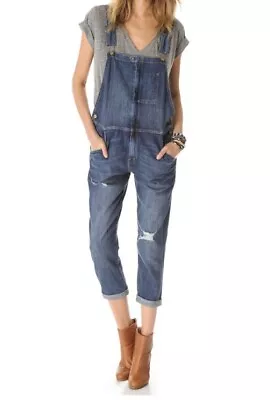 Current/Elliott The Ranch Hand Overalls Size 1/ Small In Traveler Destroy Wash • $60