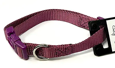 $5.50 • Buy Zack & Zoey Dog Puppy Collar Nylon Adjustable Plum Purple 14-20  5/8  Wide