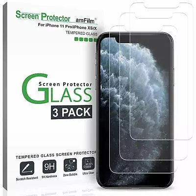 [3-Pack] IPhone Xs / 11 Pro / X Screen Protector (2018) Premium Tempered Glass B • $36.29