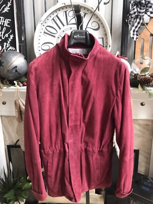 $529.99 • Buy $2500 DOMENICA VACCA Men's Suede Car Coat W/wool Lining Raspberry EU 56 / US XXL