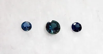 3 Pcs 4.4 And 3.1 Mm Blue 0.66 Ct Pretty Montana Sapphire Super Gemstones • $72.99