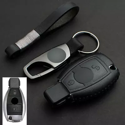 Genuine Leather Smart Key Case Fob Cover For Mercedes Benz GLA GLC GLE GLS C E • $30.54