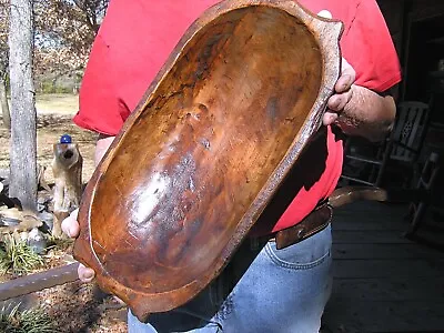 Hand Carved Wood Dough Bowl Treenware Bread TRENCHER 2417 • $99.99