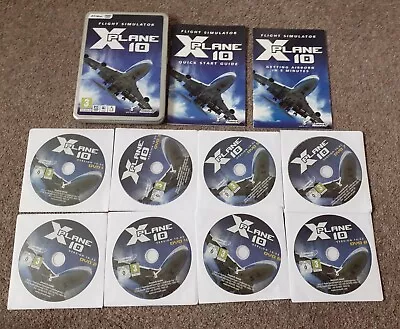 X Plane 10 Flight Simulator Laminar Research Aerosoft PC/MAC DVD ROM 8 Discs • £24.99