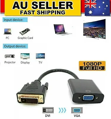$9.99 • Buy 1080P Display Port DVI-D Male To VGA Tp Female Converter Monitor Adapter Cable