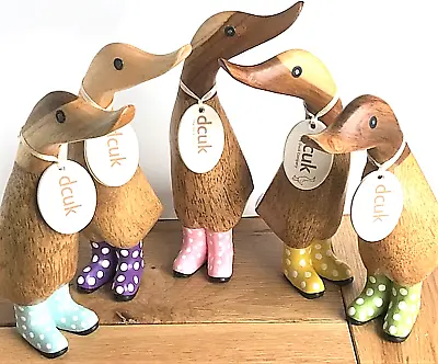 £26.95 • Buy DCUK Wood Duckling With Name Tag In Spotty Wellies Blue Green Pink Purple Yellow