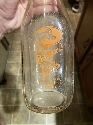 Rare Rossignol’s Dairy Farms ACL Quart Milk Bottle Waterville Maine ME • $19.99