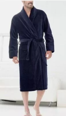 Majestic International Men's Plush Fleece Robe Navy S/M • $43.59