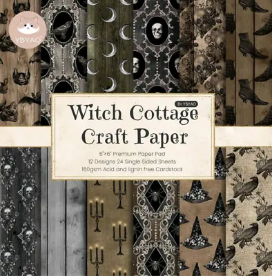 R12 - 24 Sheets : Witch Cottage Paper Pad For Journals / Arts & Crafts • £4.99