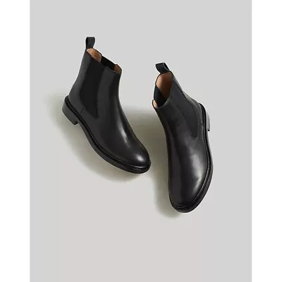 Madewell The Benning Chelsea Boot In True Black Leather • $40