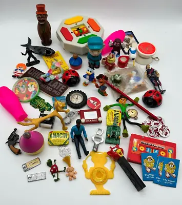 Giant Lot Of Assorted Vintage Toys Prizes Charms Cereal Cracker Jack MORE! • $99.99