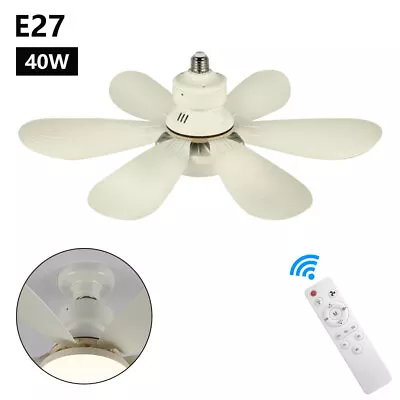 20.5  Ceiling Fan E27 Socket Fan 40W With Dimmable LED Light Remote Controller • $32.25
