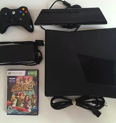 Microsoft XBOX 360 Slim 250GB Console System Kinect Bundle W/ Controller Cables • $194.98