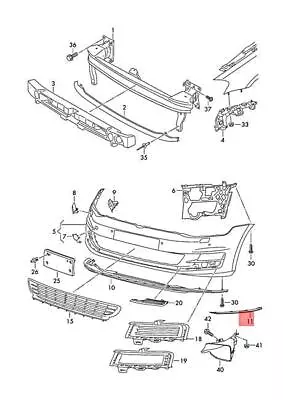 Genuine VW Golf R32 GTI Rabbit Spoiler Left Front 5G0805903G041 • $101.24